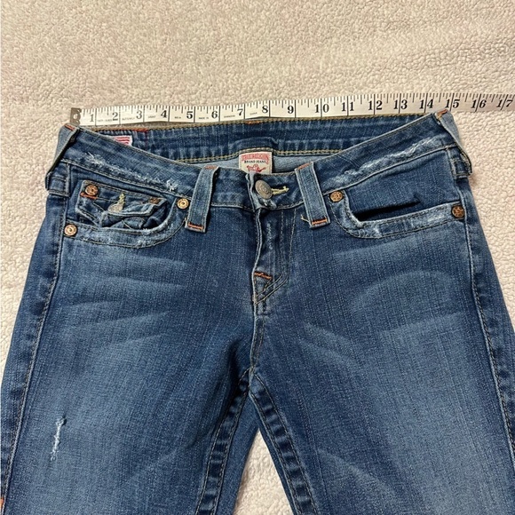 True Religion Joey Distressed Bootcut Flare Jeans Y2K 00s  Flap Pocket Boot Leg - Picture 7 of 14